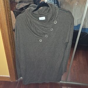 Coco & Main Brown Cowl Neck Sweater